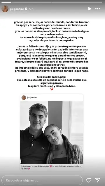 La felicitación de Julia Janeiro a Jesulín de Ubrique por el Día del Padre La felicitación de Julia Janeiro a Jesulín de Ubrique por el Día del Padre