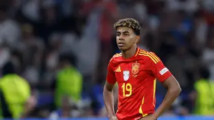 Lamine Yamal, en un partido de la selección española de fútbol Lamine Yamal, en un partido de la selección española de fútbol