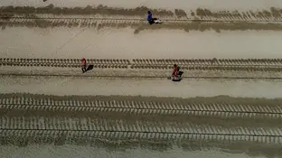 Fotografía aérea de la playa de Copacabana, en Río de Janeiro Fotografía aérea de la playa de Copacabana, en Río de Janeiro