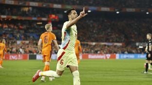 Merino celebra su gol en el descuento