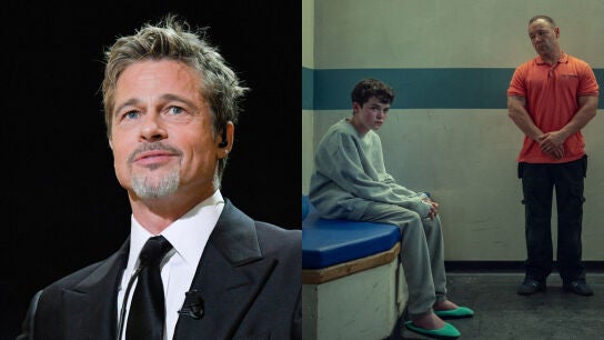 Brad Pitt en un montaje junto a una escena de Adolescencia