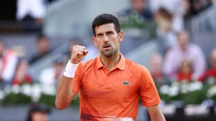 Novak Djokovic, en su &uacute;ltimo partido en Madrid ante Carlos Alcaraz en 2022