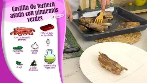 Ingredientes Costilla de ternera asada con pimientos verdes Ingredientes Costilla de ternera asada con pimientos verdes