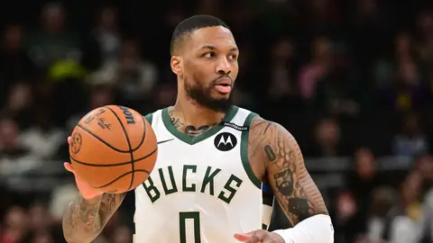 Damian Lillard, en un partido con los Milwaukee Bucks Damian Lillard, en un partido con los Milwaukee Bucks