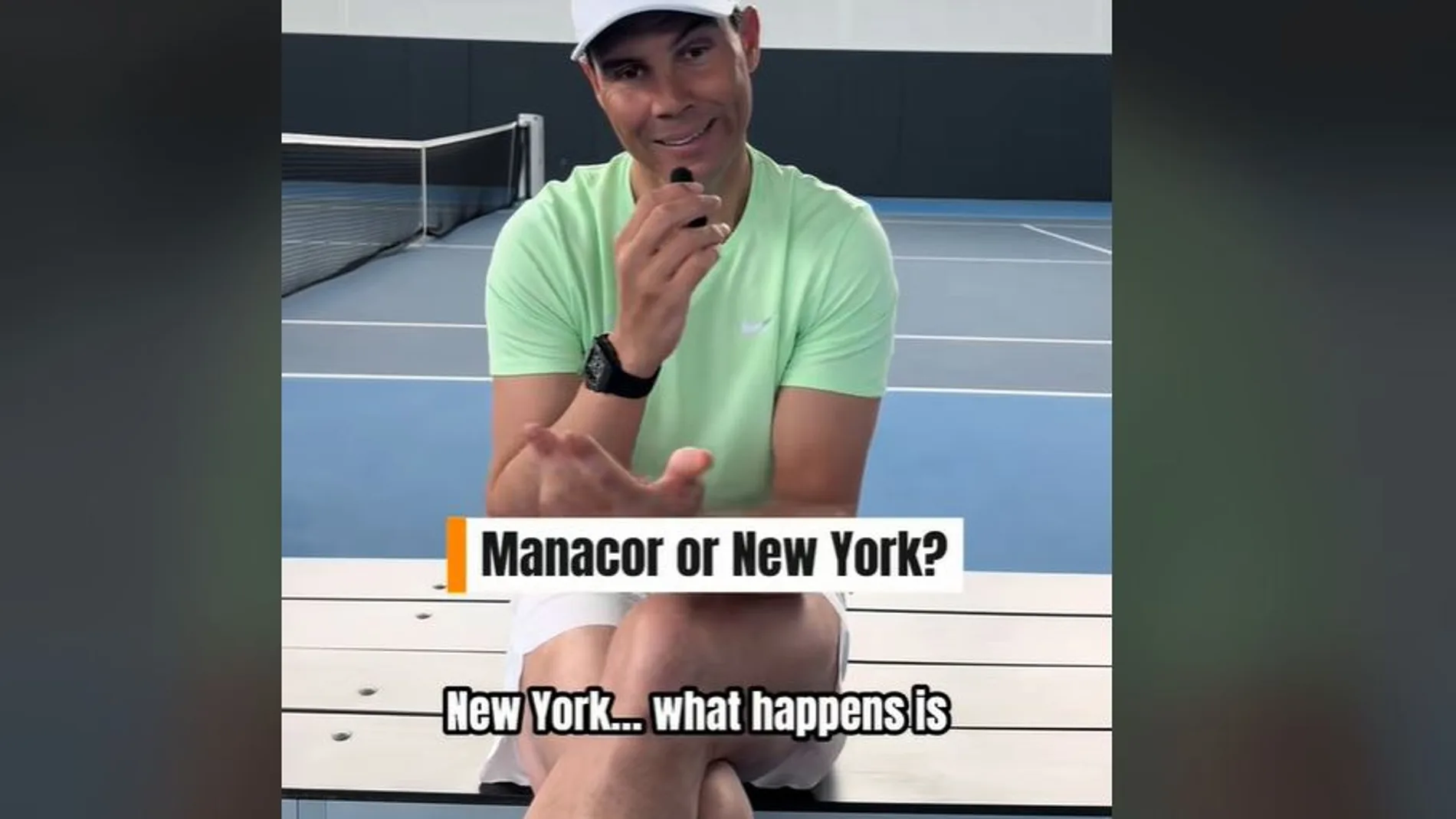 Rafa Nadal contestando preguntas en su TikTok Rafa Nadal contestando preguntas en su TikTok