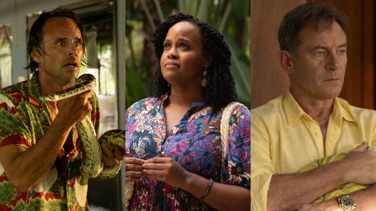 Walton Goggins, Natasha Rothwell y Jason Isaacs en The White Lotus temporada 3
