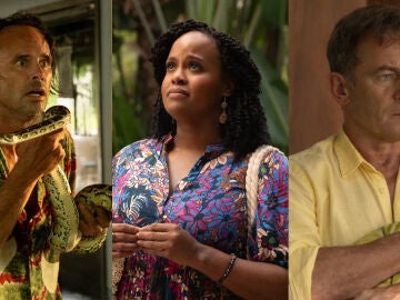 Walton Goggins, Natasha Rothwell y Jason Isaacs en The White Lotus temporada 3