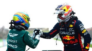 Fernando Alonso y Max Verstappen en 2023