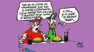 Los aranceles de Trump y la guerra comercial, en la viñeta gráfica Los aranceles de Trump y la guerra comercial, en la viñeta gráfica