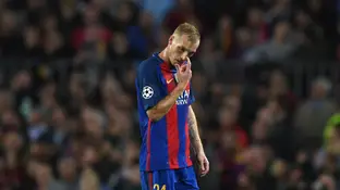 Jérémy Mathieu, en un partido con el Barcelona en octubre de 2016 Jérémy Mathieu, en un partido con el Barcelona en octubre de 2016
