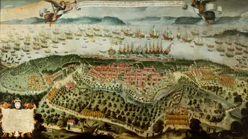 "Sitio y empresa de la ciudad de Salvador de la Baya de todos los Santos por Fadrique de Toledo Osorio”. Anónimo.c. 1630-1650. Colección de Alonso Álvarez de Toledo y Urquijo, marqués de Villanueva de Valdueza. "Sitio y empresa de la ciudad de Salvador de la Baya de todos los Santos por Fadrique de Toledo Osorio”. Anónimo.c. 1630-1650. Colección de Alonso Álvarez de Toledo y Urquijo, marqués de Villanueva de Valdueza.