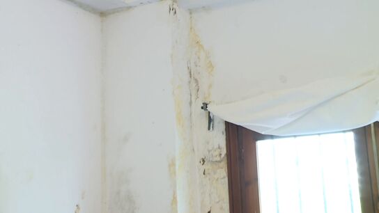 Mugre en las paredes de la residencia