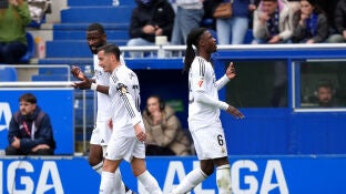 Camavinga celebra su gol ante el Alav&eacute;s en Mendizorroza
