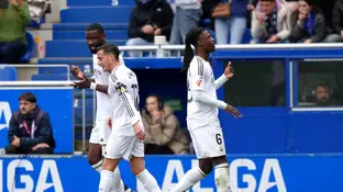 Camavinga celebra su gol ante el Alavés en Mendizorroza Camavinga celebra su gol ante el Alavés en Mendizorroza