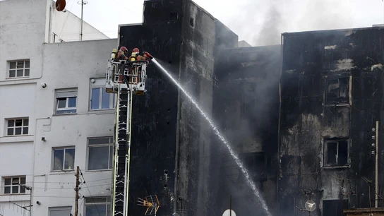 El edificio calcinado de Castellón El edificio calcinado de Castellón