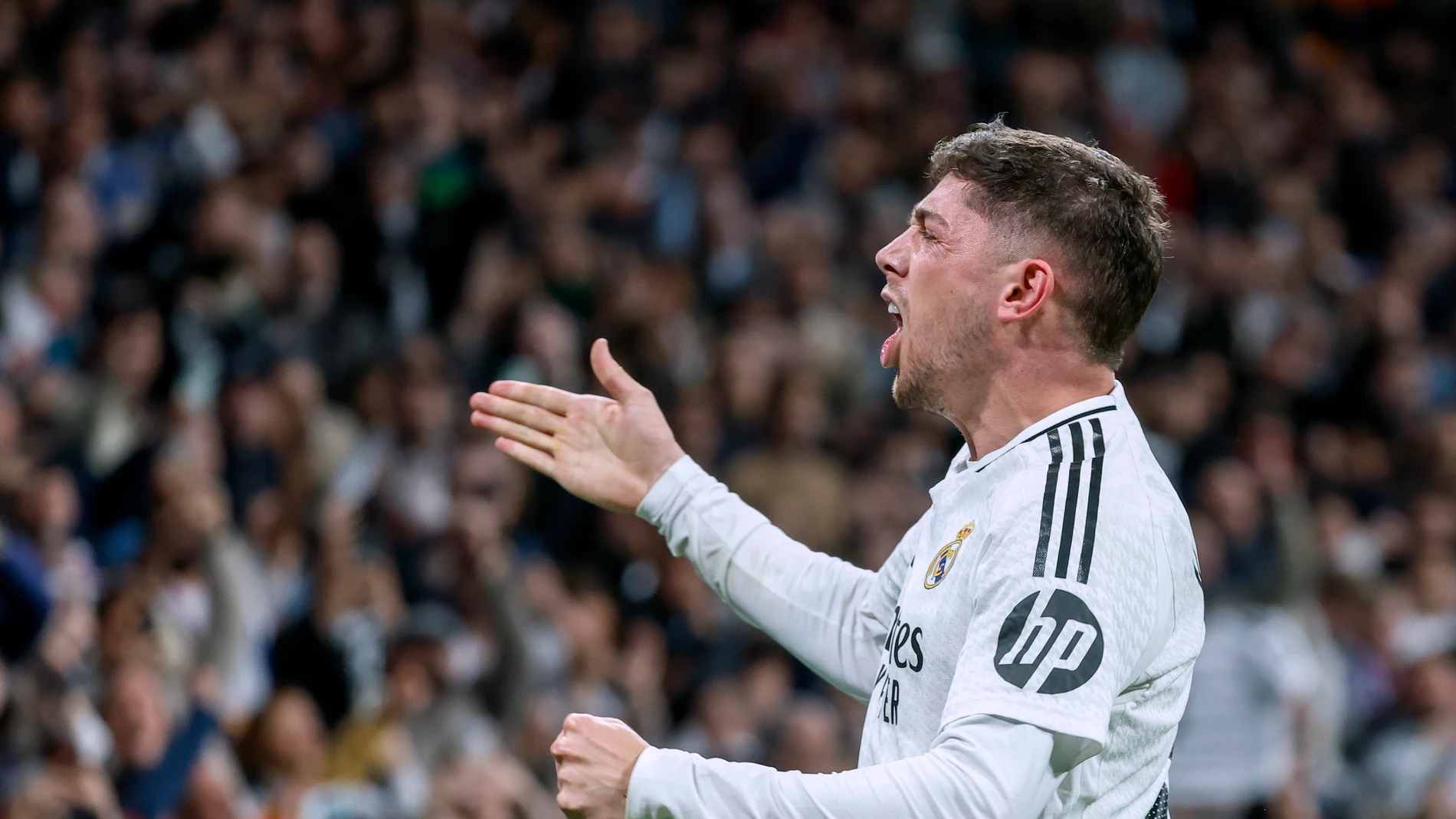 Fede Valverde celebra su gol en el Real Madrid - Athletic (1-0) Fede Valverde celebra su gol en el Real Madrid - Athletic (1-0)