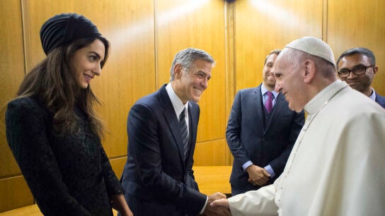 George Clooney y el Papa Francisco