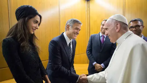 George Clooney y el Papa Francisco George Clooney y el Papa Francisco