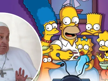 Montaje del papa Francisco y Los Simpson Montaje del papa Francisco y Los Simpson
