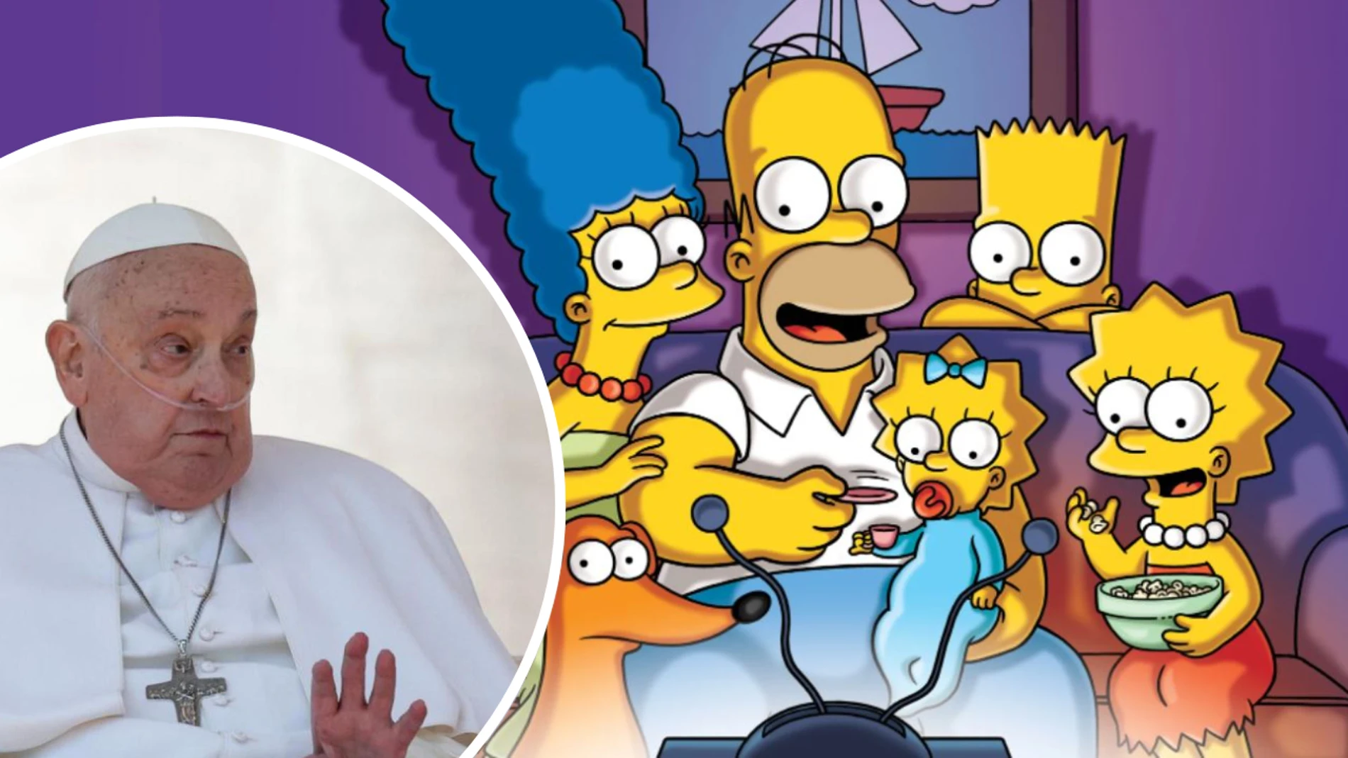 Montaje del papa Francisco y Los Simpson Montaje del papa Francisco y Los Simpson
