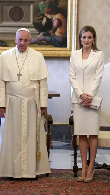El papa Francisco y doña Letizia El papa Francisco y doña Letizia