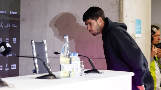 Carlos Alcaraz en rueda de prensa este jueves Carlos Alcaraz en rueda de prensa este jueves