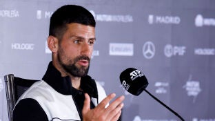Novak Djokovic, en rueda de prensa en Madrid