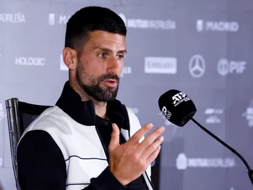 Novak Djokovic, en rueda de prensa en Madrid Novak Djokovic, en rueda de prensa en Madrid