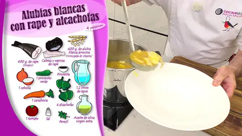 Ingredientes Alubias blancas con rape Ingredientes Alubias blancas con rape