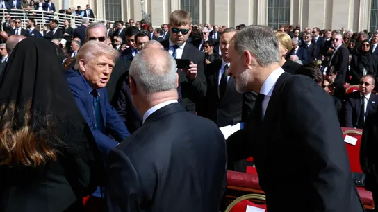 El rey Felipe VI saluda a Donald Trump El rey Felipe VI saluda a Donald Trump
