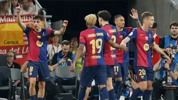 Pedri celebra el gol ante el Real Madrid en la final de la Copa del Rey Pedri celebra el gol ante el Real Madrid en la final de la Copa del Rey