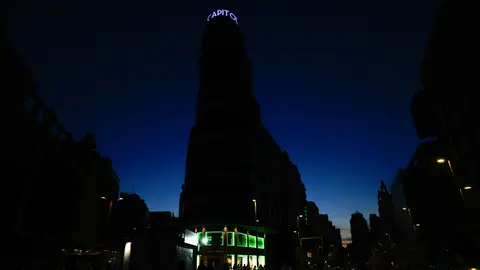 Imagen de la Gran Vía este lunes 28 de abril Imagen de la Gran Vía este lunes 28 de abril