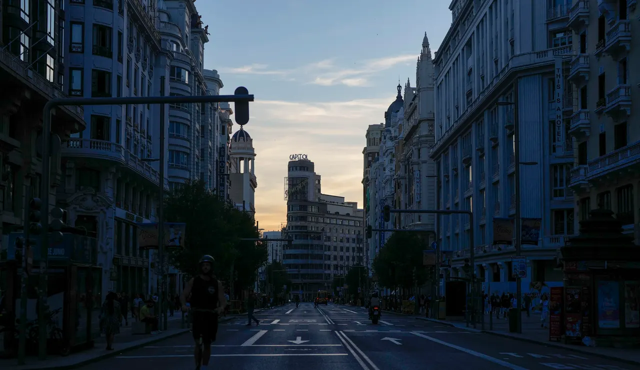 La Gran Vía, en pleno apagón eléctrico