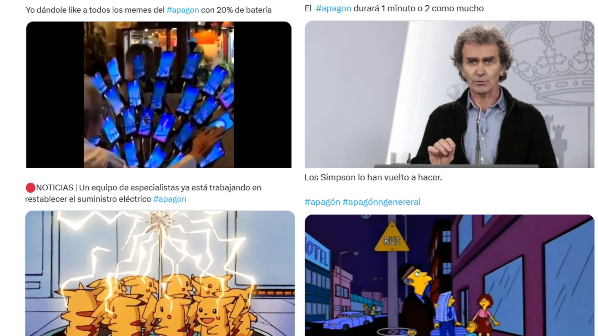 Montaje sobre los memes por el apagón eléctrico en España Montaje sobre los memes por el apagón eléctrico en España