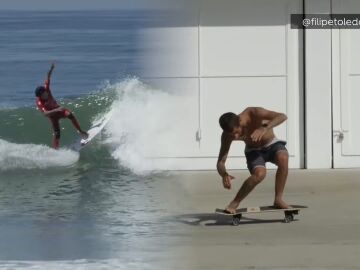 Felipe Toledo practicando surfskate