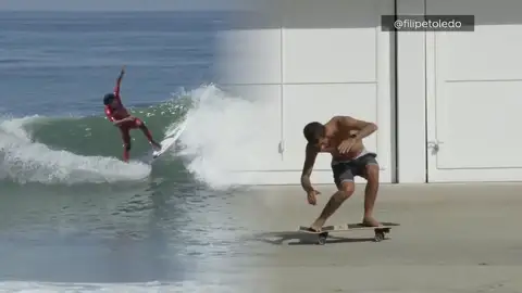 Felipe Toledo practicando surfskate Felipe Toledo practicando surfskate