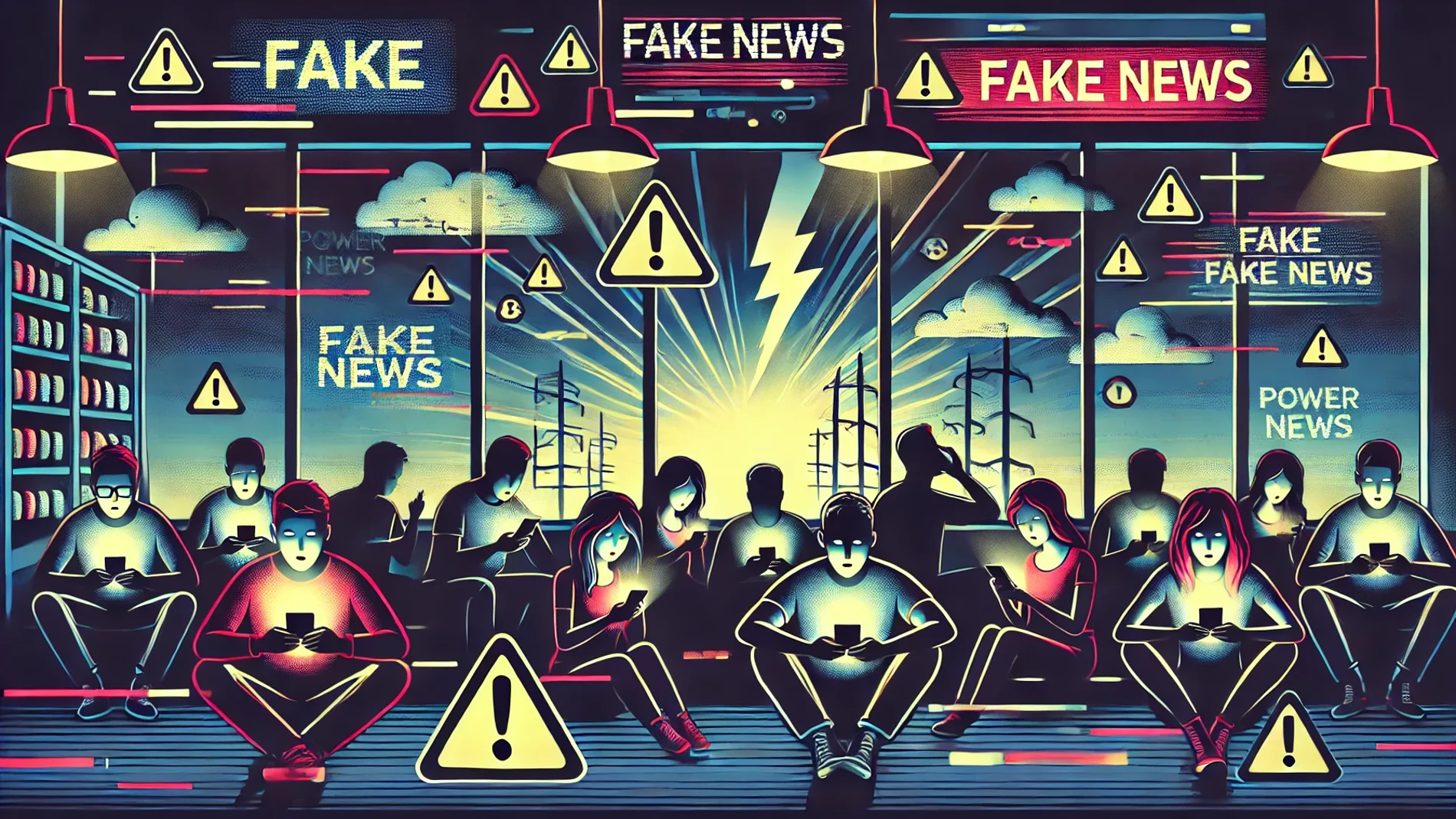 Los fakes tras el apagón eléctrico en España - Imagen generada con IA Los fakes tras el apagón eléctrico en España - Imagen generada con IA