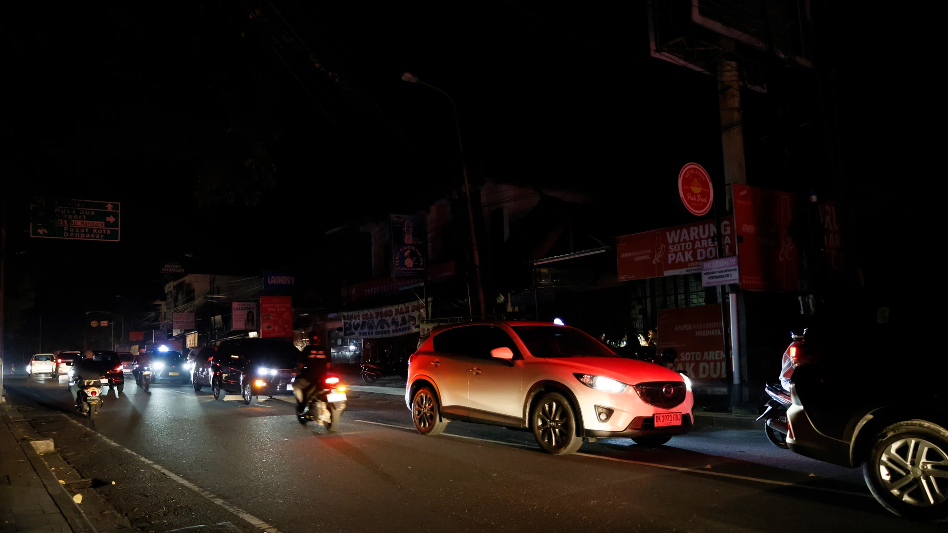 Imagen del apagón en Bali Imagen del apagón en Bali