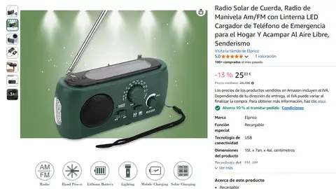 Radio solar y con dinamo Radio solar y con dinamo
