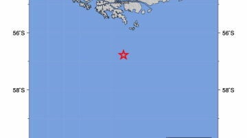 Ubicación del terremoto en Magallanes, Chile. 