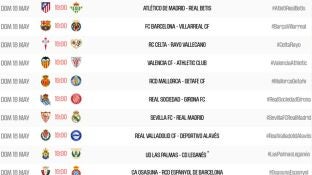 Los horarios de la jornada 37 de LaLiga EA Sports