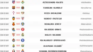 Los horarios de la jornada 37 de LaLiga EA Sports Los horarios de la jornada 37 de LaLiga EA Sports
