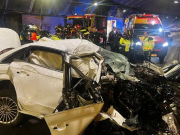 Imagen del accidente de tráfico en Madrid