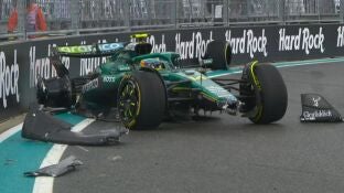 As&iacute; qued&oacute; el coche de Alonso tras el accidente en la sprint