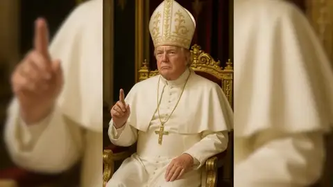 Donald Trump publica en sus redes una foto vestido de papa Donald Trump publica en sus redes una foto vestido de papa