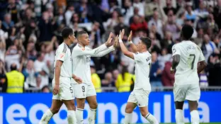 Mbappé celebra uno de sus dos goles ante el Celta Mbappé celebra uno de sus dos goles ante el Celta
