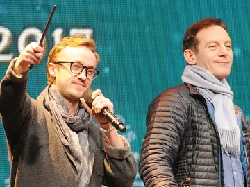 Tom Felton y Jason Isaacs Tom Felton y Jason Isaacs