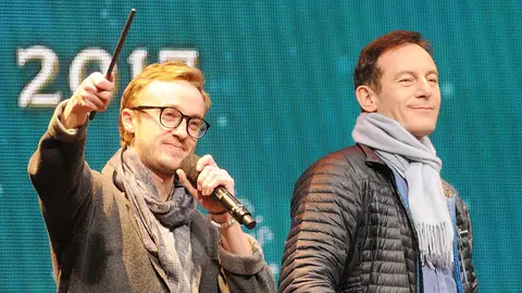 Tom Felton y Jason Isaacs Tom Felton y Jason Isaacs