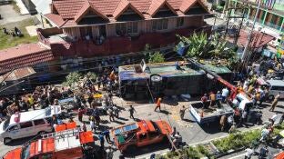 El autob&uacute;s accidentado