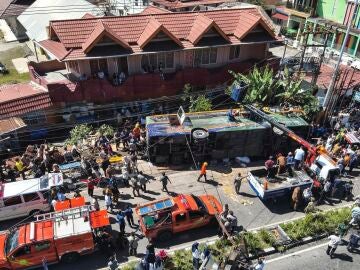 El autobús accidentado